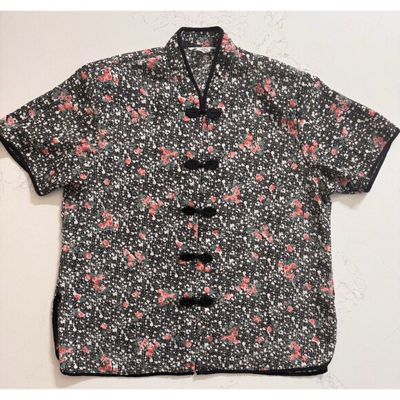 Vintage Rare 70s Sun Hung Top Women XL Frog Closure Asian Polynesian Hawaiian - Picture 1 of 12